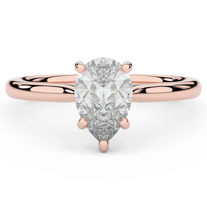 1.00CT PEAR LAB DIAMOND SOLITAIRE ENGAGEMENT RING - Nazarelle