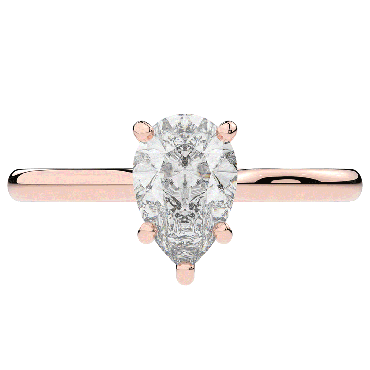 1.00CT.TW PEAR LAB DIAMOND SOLITAIRE ENGAGEMENT RING - Nazarelle