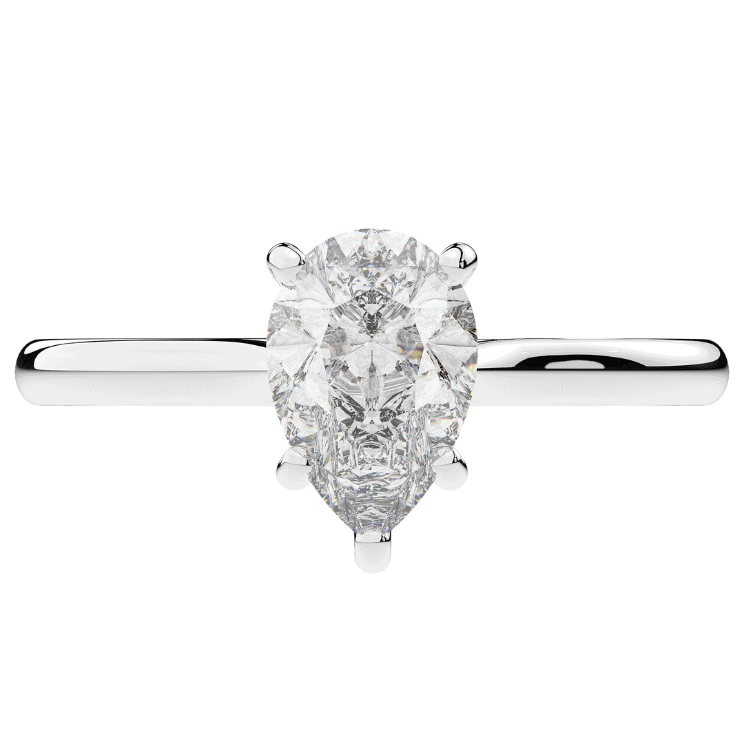 1.00CT.TW PEAR LAB DIAMOND SOLITAIRE ENGAGEMENT RING - Nazarelle