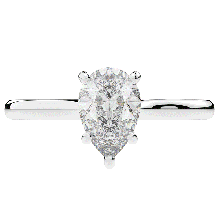 1.00CT.TW PEAR LAB DIAMOND SOLITAIRE ENGAGEMENT RING - Nazarelle