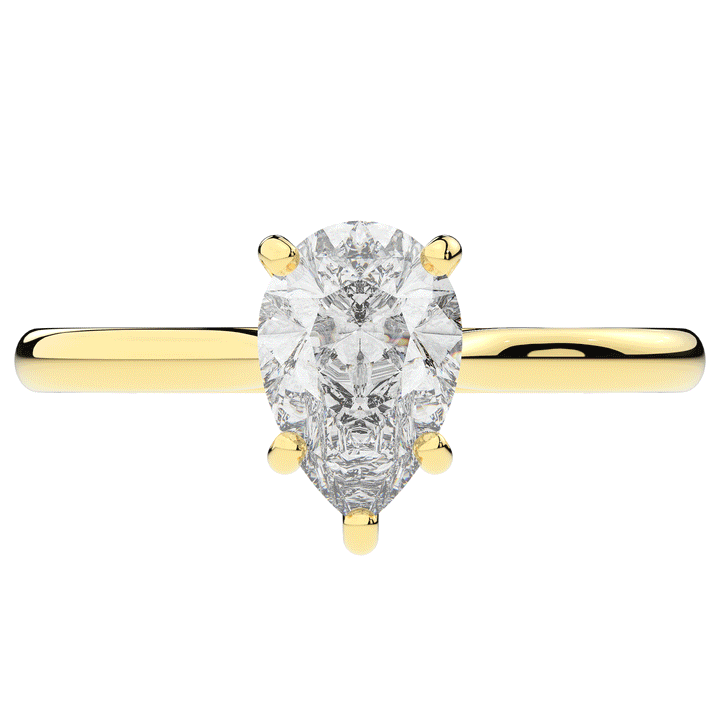 1.00CT.TW PEAR LAB DIAMOND SOLITAIRE ENGAGEMENT RING - Nazarelle