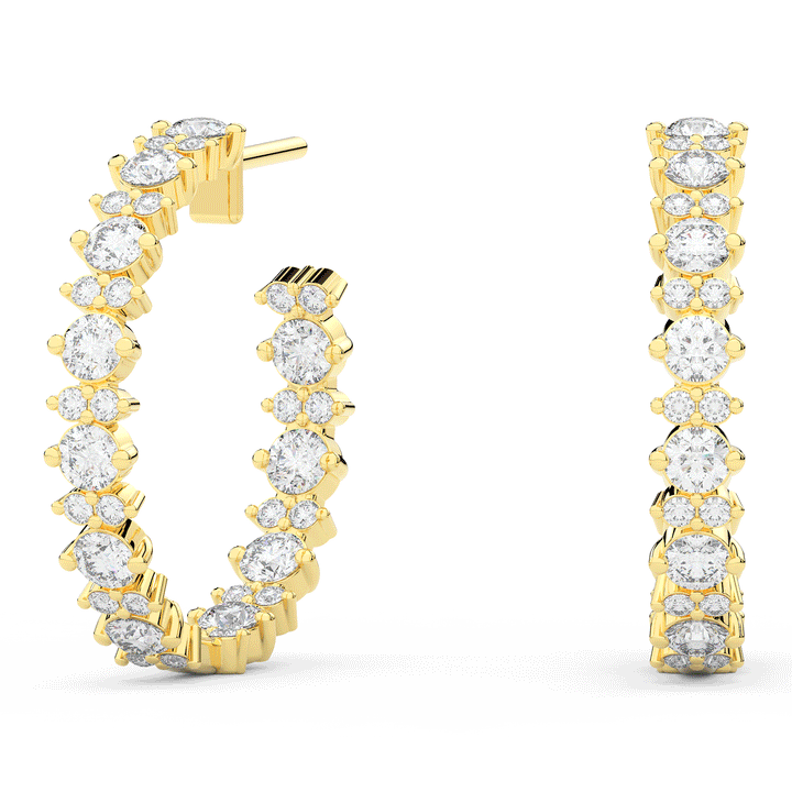 1.80CT.TW ROUND LAB DIAMOND HOOP EARRINGS - Nazarelle