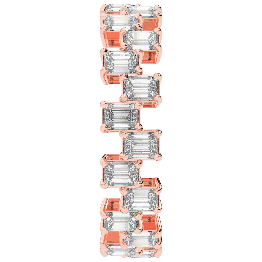 2.60CT.TW EMERALD CUT LAB DIAMOND ETERNITY WEDDING BAND - Nazarelle