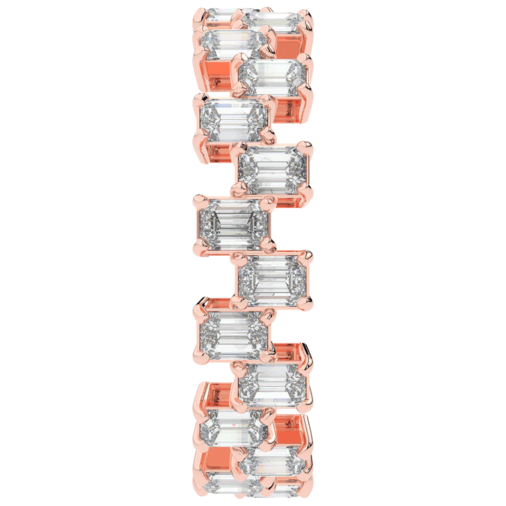 2.60CT.TW EMERALD CUT LAB DIAMOND ETERNITY WEDDING BAND - Nazarelle