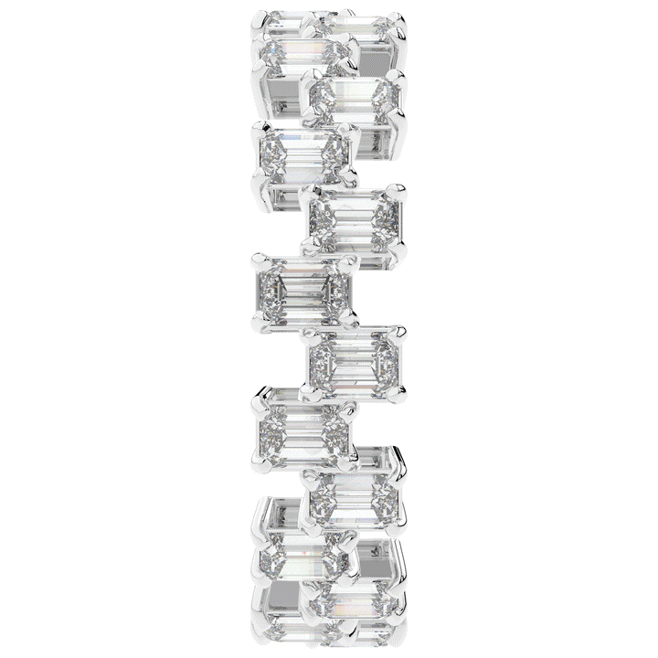 2.60CT.TW EMERALD CUT LAB DIAMOND ETERNITY WEDDING BAND - Nazarelle