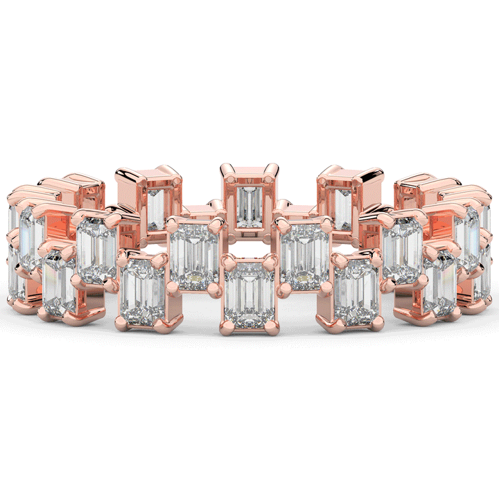 2.60CT.TW EMERALD CUT LAB DIAMOND ETERNITY WEDDING BAND - Nazarelle