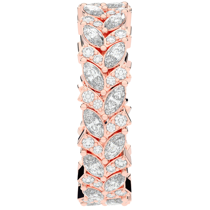 1.50CT.TW MARQUISE AND ROUND LAB DIAMOND ETERNITY WEDDING BAND - Nazarelle