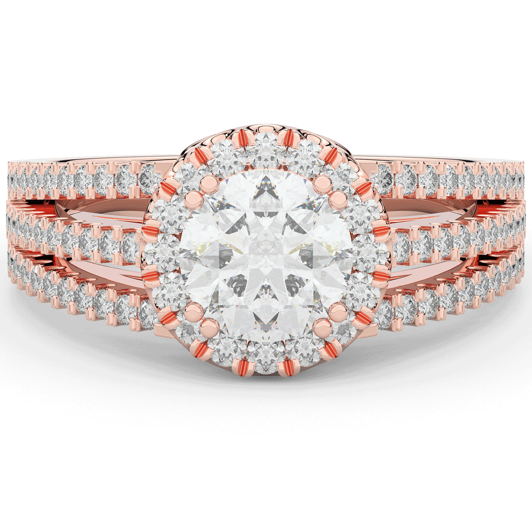 1.95CT.TW ROUND LAB DIAMOND HALO ENGAGEMENT RING - Nazarelle