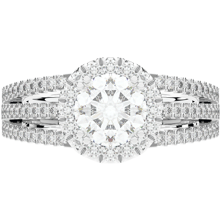 1.95CT.TW ROUND LAB DIAMOND HALO ENGAGEMENT RING - Nazarelle
