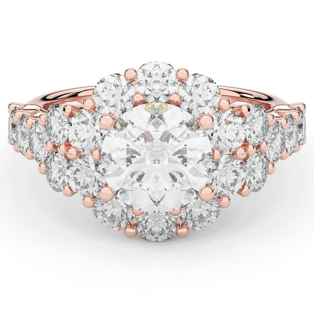 4.75CT.TW ROUND LAB DIAMOND HALO ENGAGEMENT RING - Nazarelle