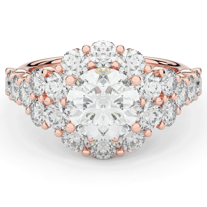 4.75CT.TW ROUND LAB DIAMOND HALO ENGAGEMENT RING - Nazarelle