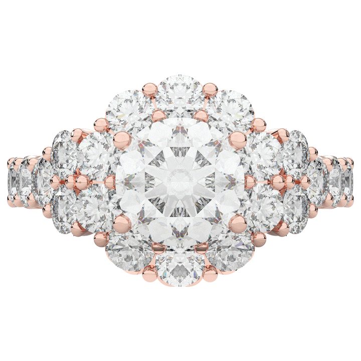 4.75CT.TW ROUND LAB DIAMOND HALO ENGAGEMENT RING - Nazarelle