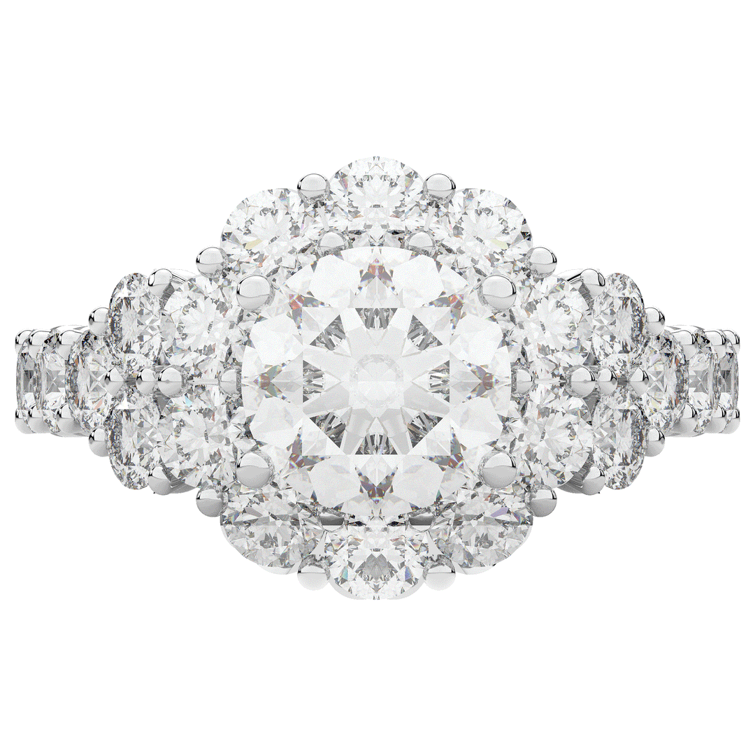 4.75CT.TW ROUND LAB DIAMOND HALO ENGAGEMENT RING - Nazarelle