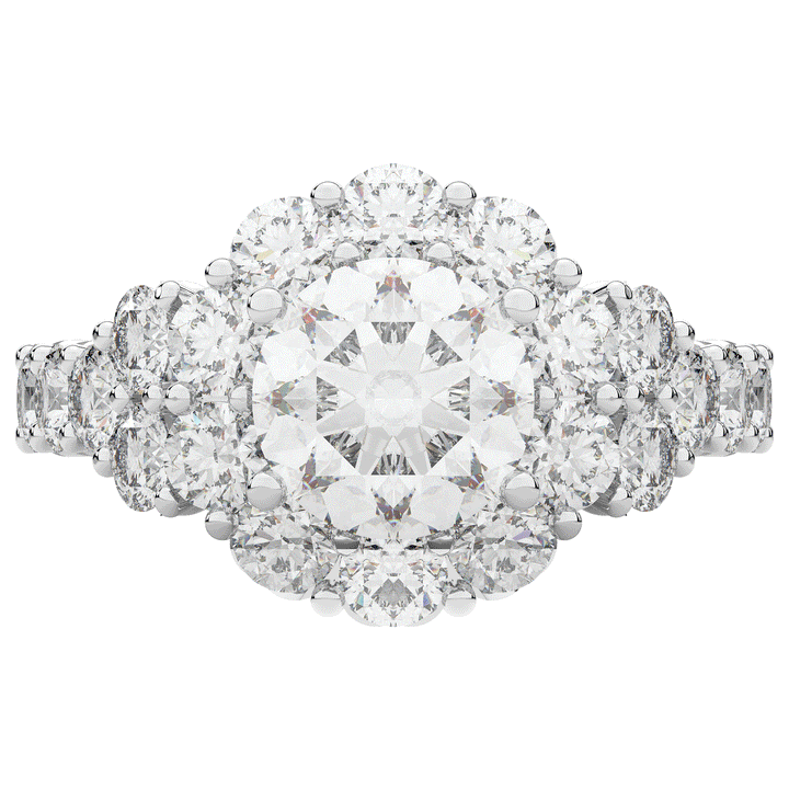 4.75CT.TW ROUND LAB DIAMOND HALO ENGAGEMENT RING - Nazarelle