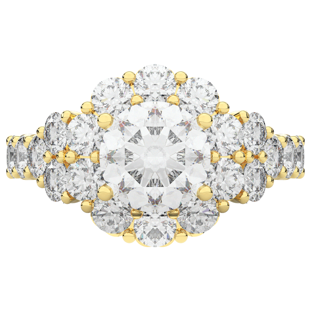 4.75CT.TW ROUND LAB DIAMOND HALO ENGAGEMENT RING - Nazarelle