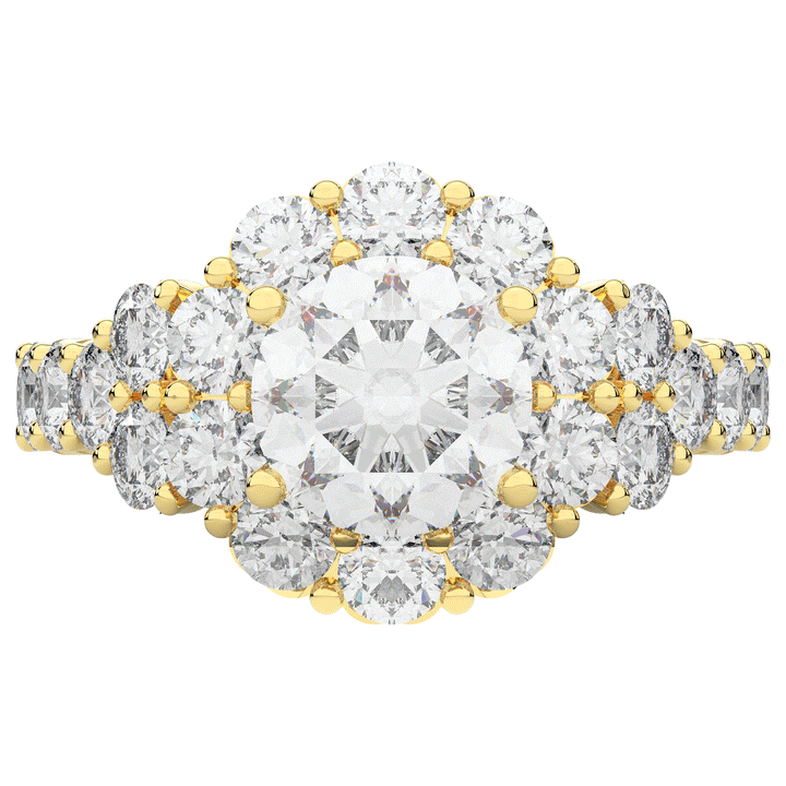 4.75CT.TW ROUND LAB DIAMOND HALO ENGAGEMENT RING - Nazarelle
