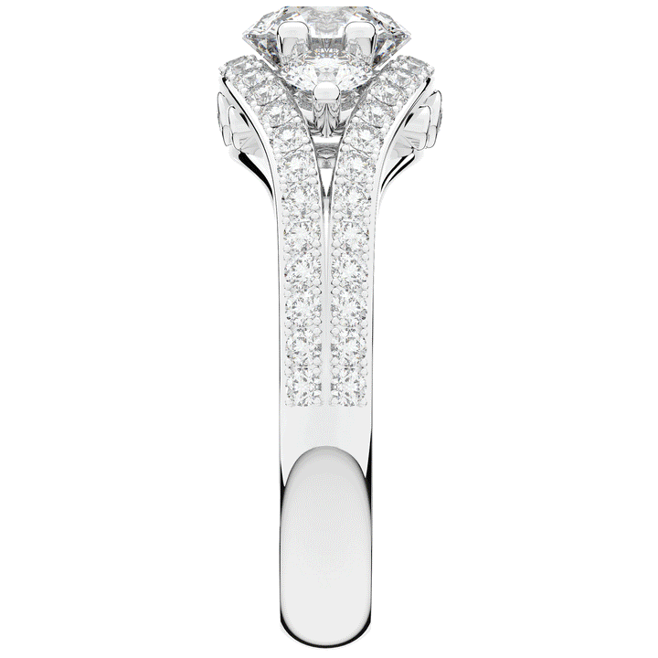 1.90CT.TW ROUND LAB DIAMOND THREE STONE ENGAGEMENT RING - Nazarelle