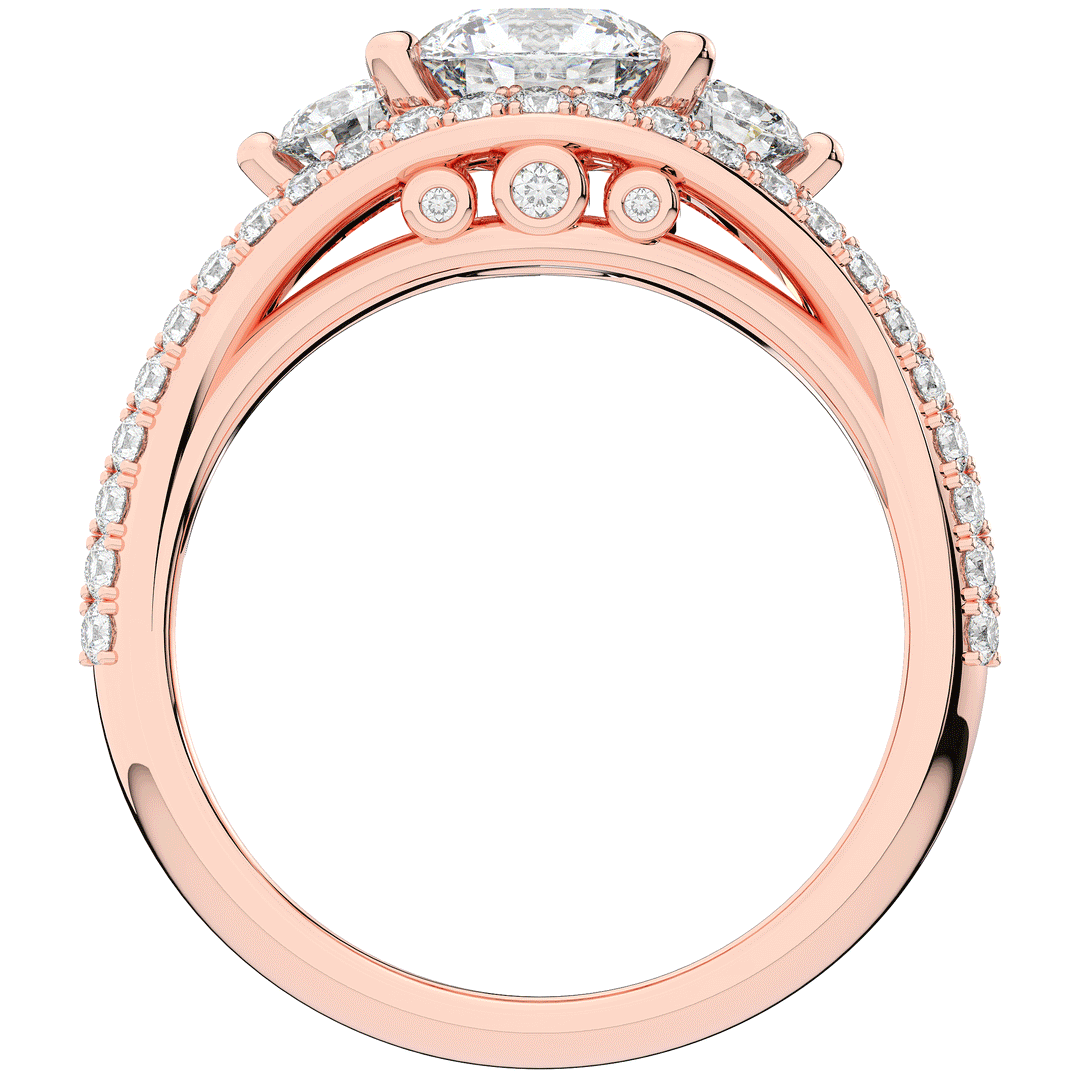 1.90CT.TW ROUND LAB DIAMOND THREE STONE ENGAGEMENT RING - Nazarelle