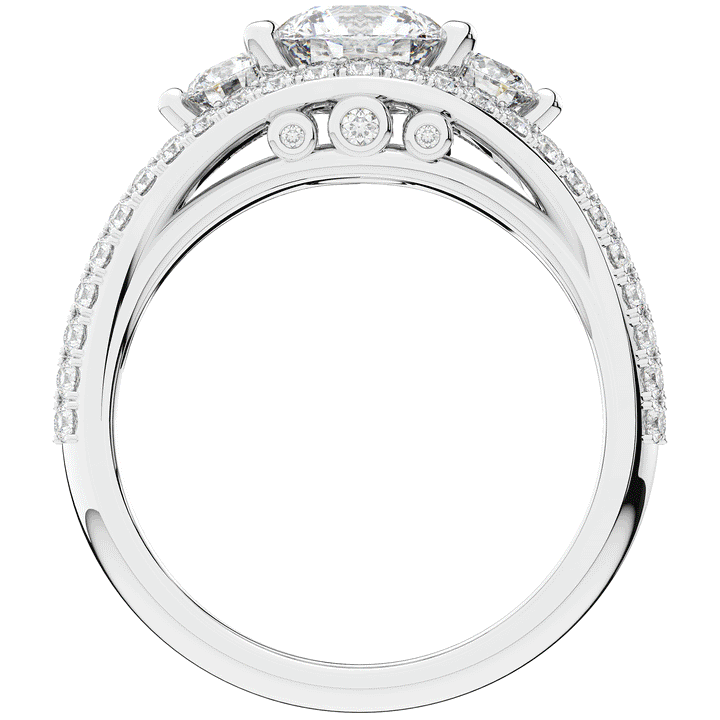 1.90CT.TW ROUND LAB DIAMOND THREE STONE ENGAGEMENT RING - Nazarelle