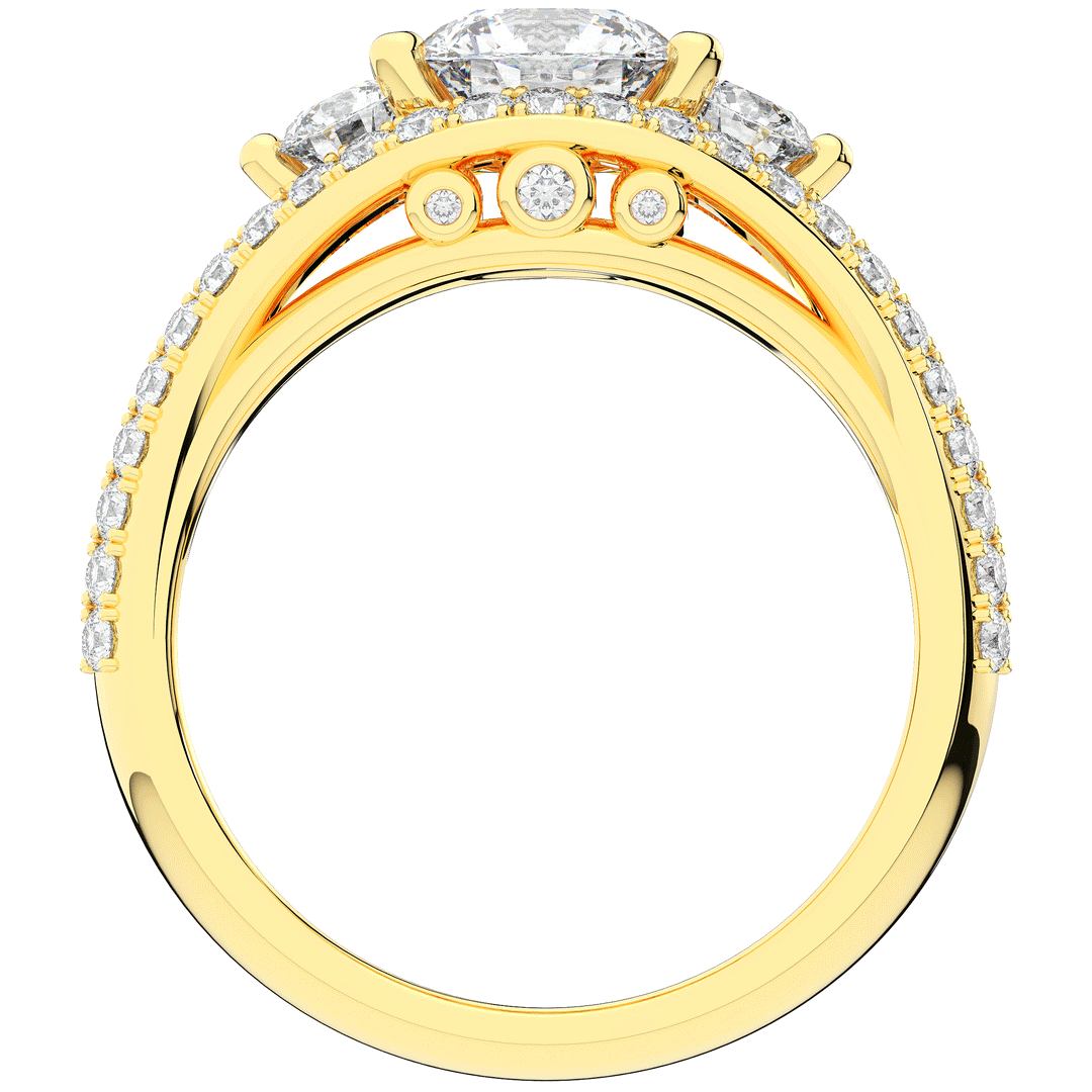 1.90CT.TW ROUND LAB DIAMOND THREE STONE ENGAGEMENT RING - Nazarelle
