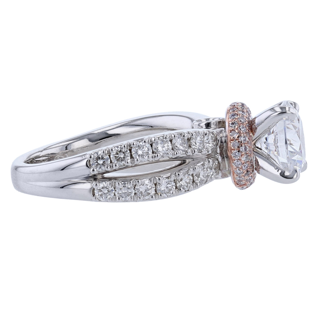 Rose Gold Under Halo Diamond Ring