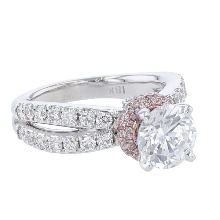 Rose Gold Under Halo Diamond Ring