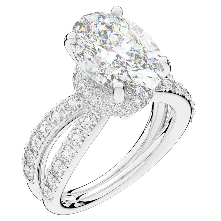 6.25CT.TW OVAL LAB DIAMOND ENGAGEMENT RING