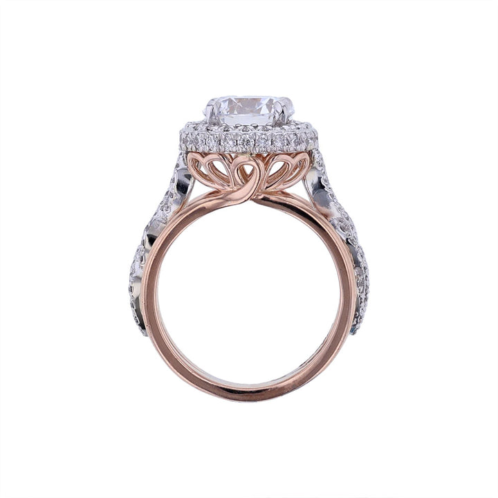 14K White Rose Gold Twisted vine Engagement Ring
