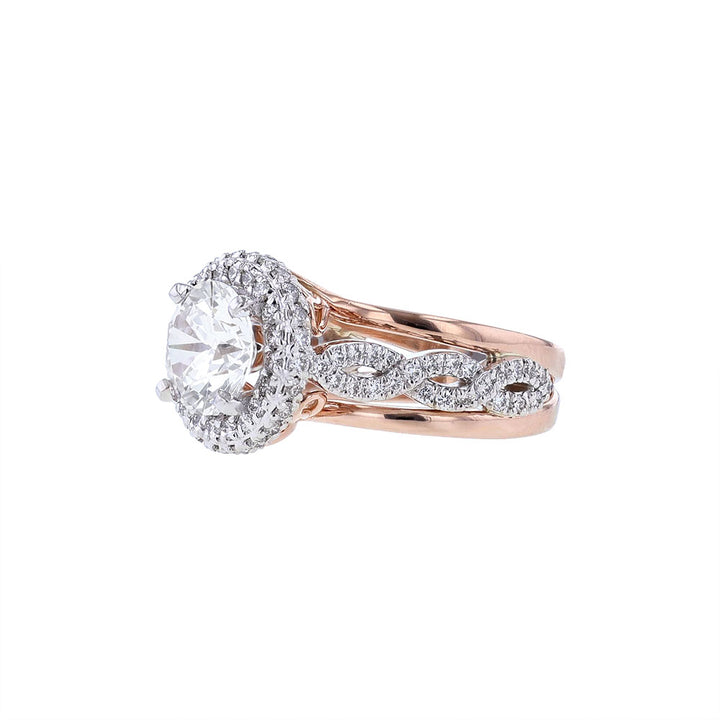14K White Rose Gold Twisted vine Engagement Ring