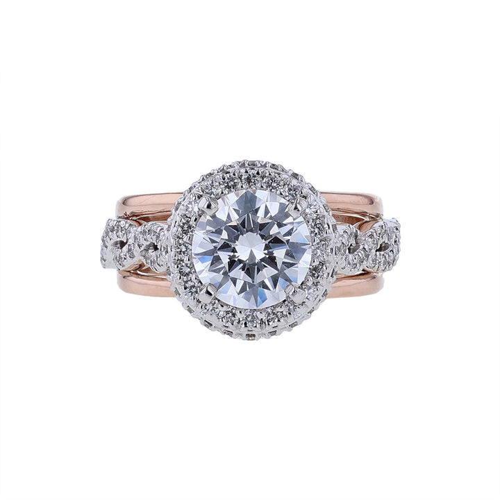 14K White Rose Gold Twisted vine Engagement Ring