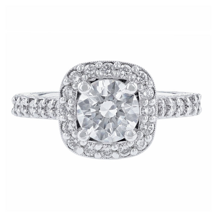 Cushion Shape Halo Diamond Engagement Ring
