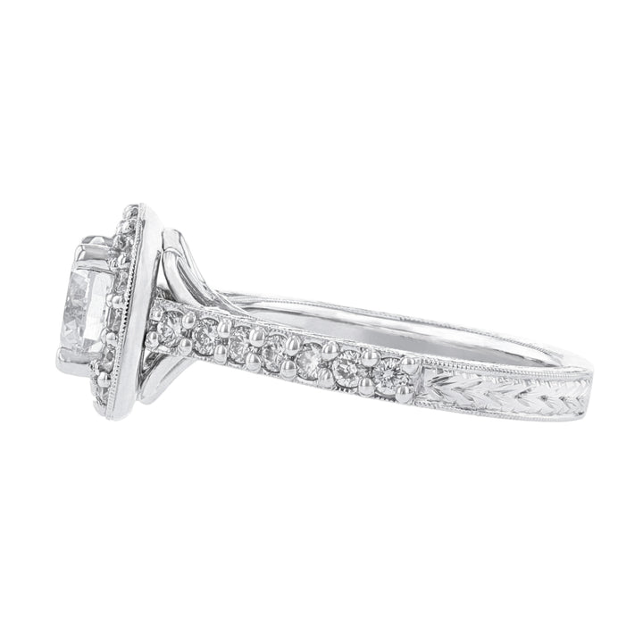 Cushion Shape Halo Diamond Engagement Ring