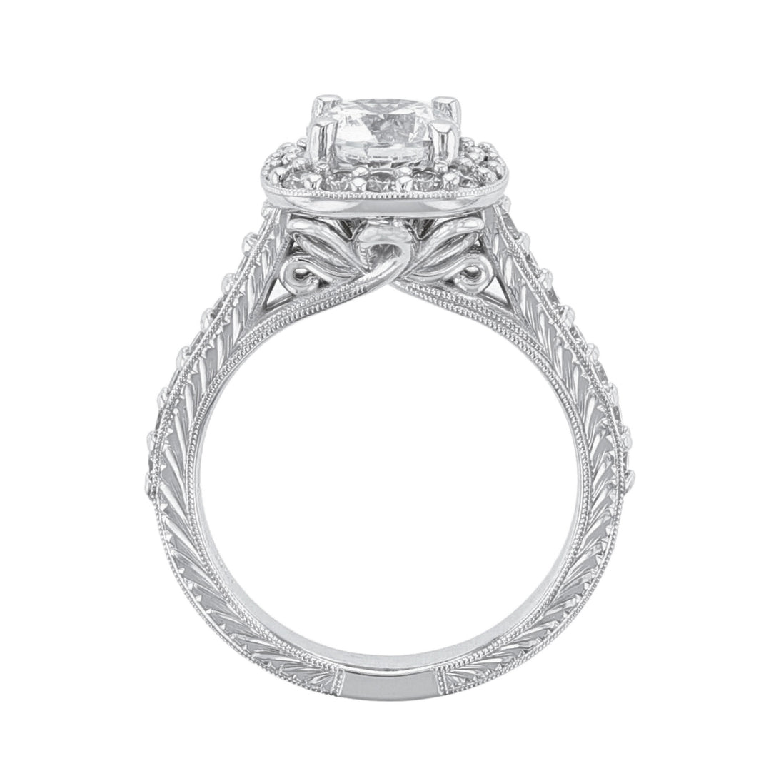 Cushion Shape Halo Diamond Engagement Ring