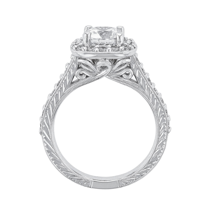 Cushion Shape Halo Diamond Engagement Ring