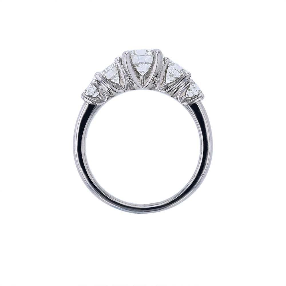 Platinum White Gold Certified 5 Diamond Engagement Ring