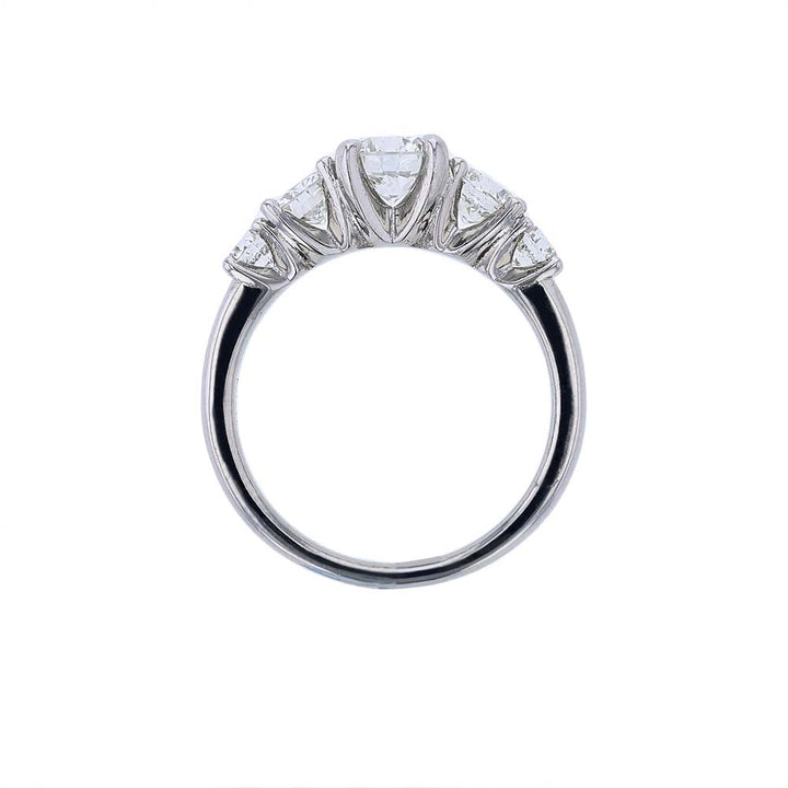 Platinum White Gold Certified 5 Diamond Engagement Ring