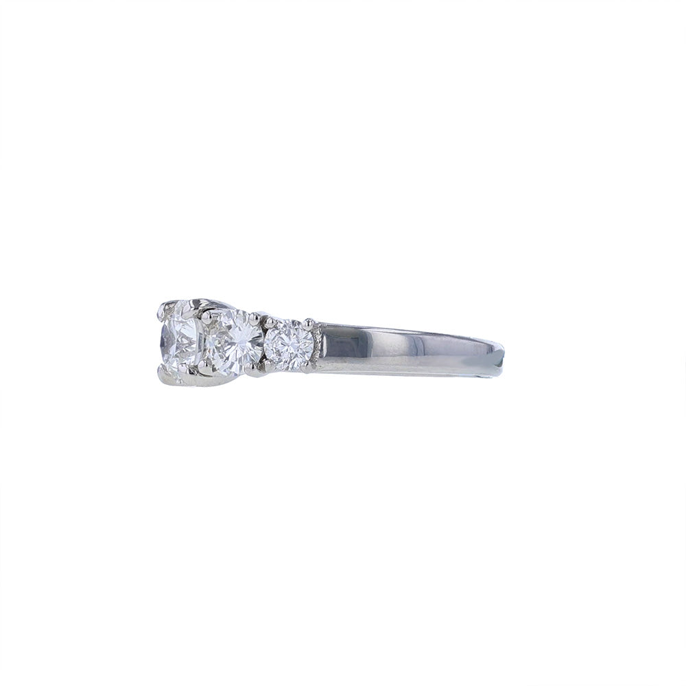 Platinum White Gold Certified 5 Diamond Engagement Ring