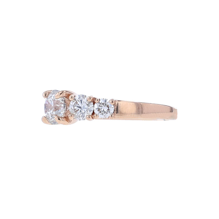 14Kt Rose Gold Certified 5 Diamond Engagement Ring