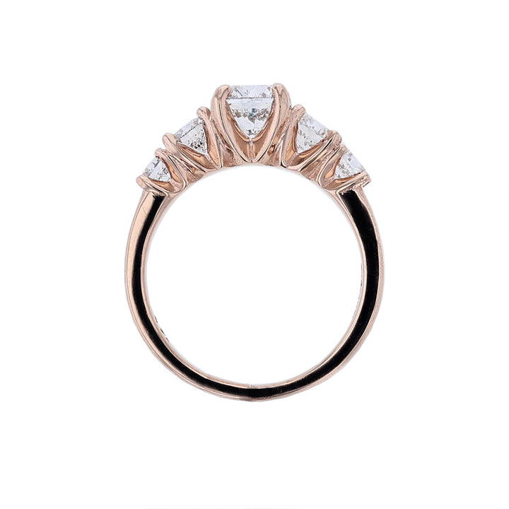 14Kt Rose Gold Certified 5 Diamond Engagement Ring