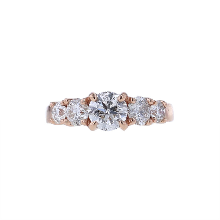 14Kt Rose Gold Certified 5 Diamond Engagement Ring