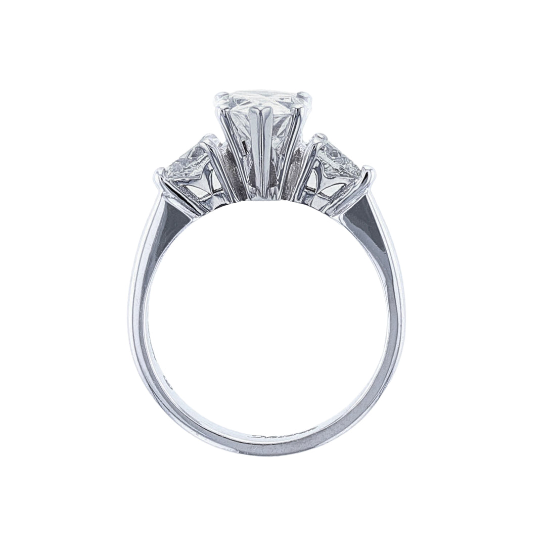18K Yellow Gold Pear Accent Diamond Split Shank Ring
