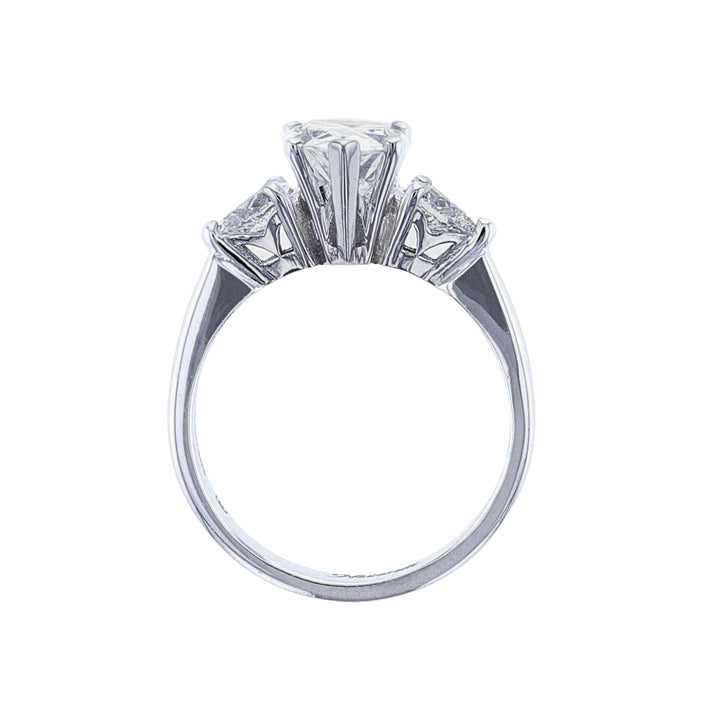 18K Yellow Gold Pear Accent Diamond Split Shank Ring