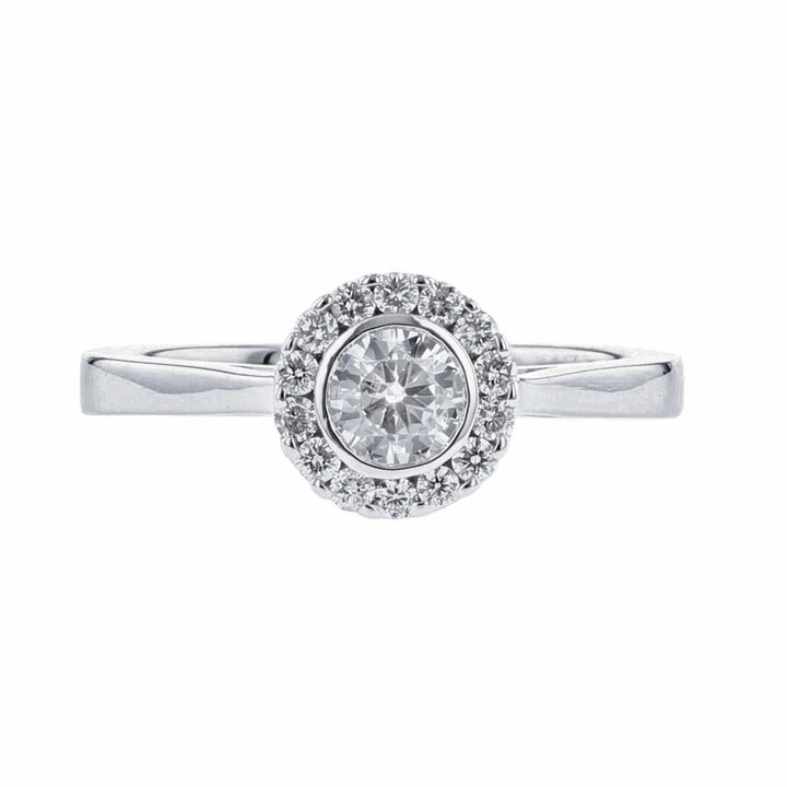Solitaire Round Halo Diamond Engagement Ring