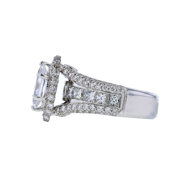 14K White Gold Marquise  Engagement Ring