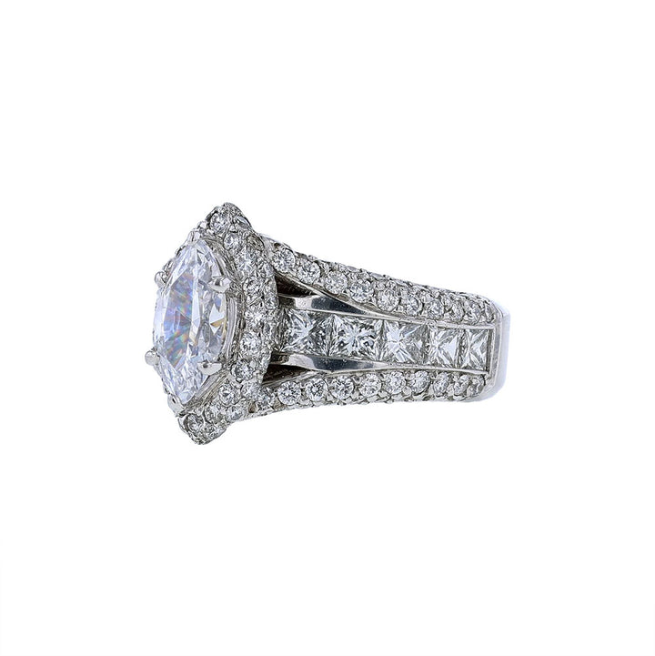 14K White Gold Marquise  Engagement Ring