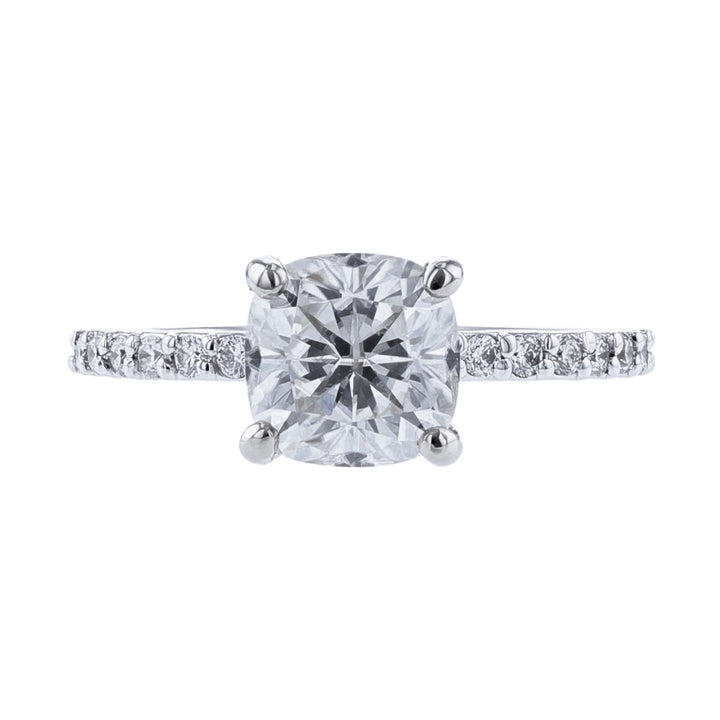 14K White Gold Classic Diamond Accented Ring