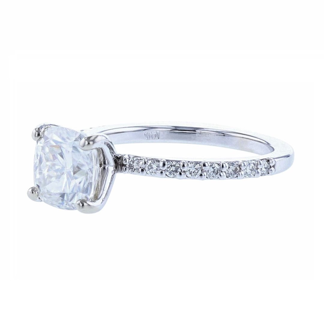 14K White Gold Classic Diamond Accented Ring