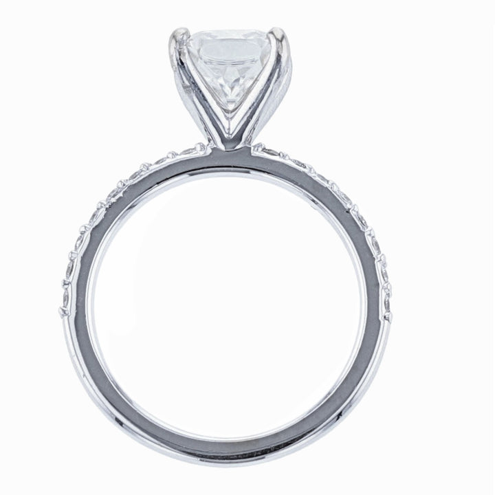 14K White Gold Classic Diamond Accented Ring