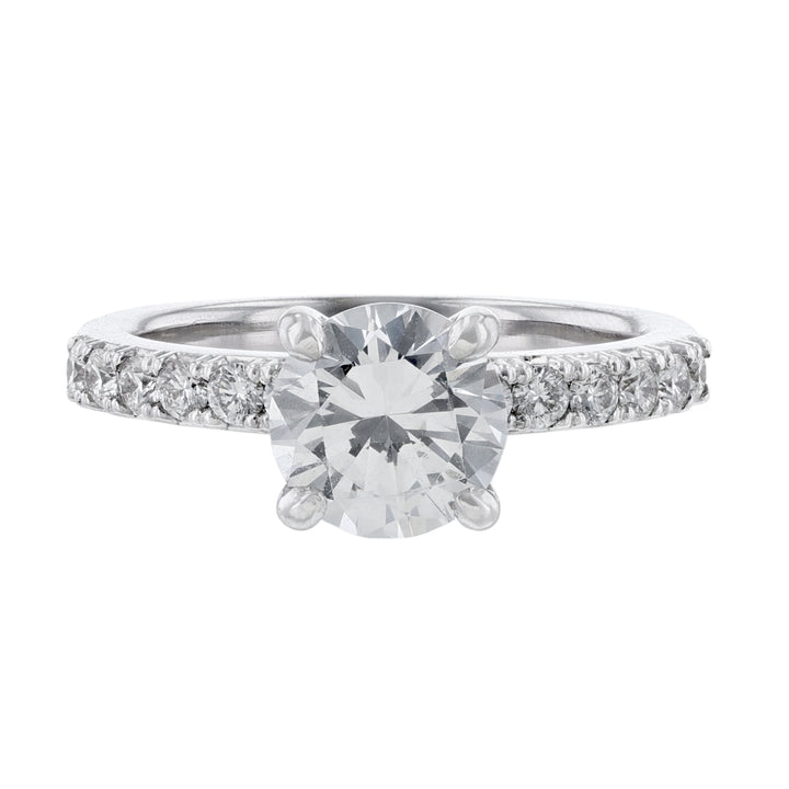 Round Diamond Accent Engagement Ring