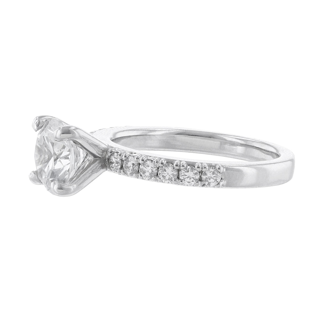 Round Diamond Accent Engagement Ring